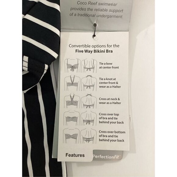 New. Coco Reef black stripe 5-way tankini top. 36/38C. RETAILS $81 - Picture 11 of 11
